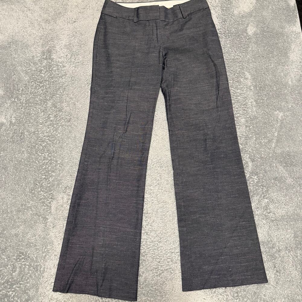 LOFT Ankle Pants Women 4 (31x31) Gray Julie Stretch Trousers Dress Linen Blend